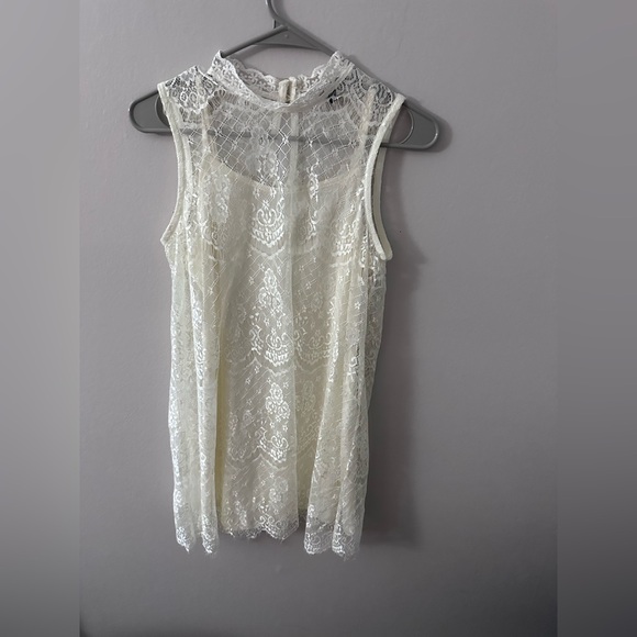 As U Wish Dresses & Skirts - As U Wish Cream Lace Sleeveless Dress